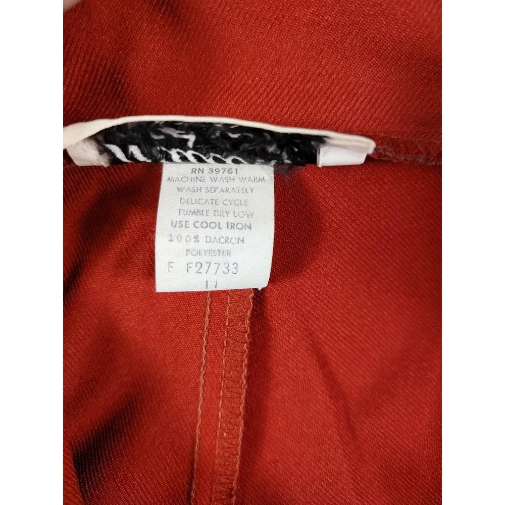 Vintage Mallory Of Dallas Pants Womens 11 Rust Red Orange Wide Leg High Rise 70s